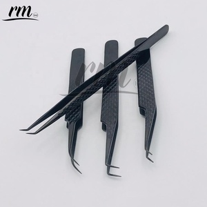 Pince à épiler pour extensions de cils RMI de haute qualité, très vendue, professionnelle, de bonne qualité, noire, logo et emballage personnalisés - Product Image 5