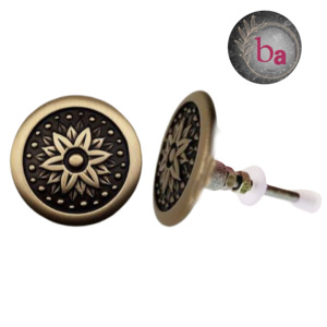 Poignées de meubles industrielles traditionnelles en fonte, motif floral, durables, pour armoires de cuisine, villas extérieures et entrepôts - Product Image 4