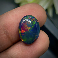 Opale noire naturelle ovale, pierre précieuse non montée, multi-feu, cabochon, pour la création de bijoux, prix de gros, d'Éthiopie.