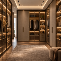 Système de dressing sur mesure en cuir, finition haut de gamme, armoires personnalisées pour projets hôteliers et d'aménagement de espaces complets