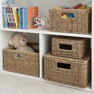 Juego de 2 Cestas de Almacenamiento de Mimbre de Seagrass con Asas Integradas, Cesta de Almacenamiento Hecha a Mano, Venta al por Mayor, Ecológica, Hecha en Vietnam - Product Image 4