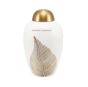 Urnas Funerarias de Latón Blanco Hechas a Mano para Cenizas Humanas, con Tapa de Cúpula y Grabado en Hoja de Oro, Urna Conmemorativa de Alta Calidad, Recipientes Metálicos para Entierro - Product Image 3