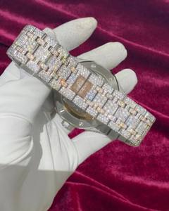 Montre de luxe pour homme en acier inoxydable avec mouvement mécanique ETA, sertie de moissanite VVS1 style Hip Hop, livrée avec boîte - Product Image 5