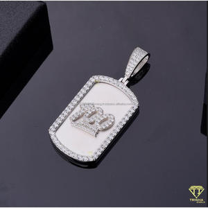 Collar Premium con Colgante de 100 Símbolos, Diamante Cultivado en Laboratorio, Diseño Rectangular, Estilo Hip Hop, Joyería Brillante - Product Image 4
