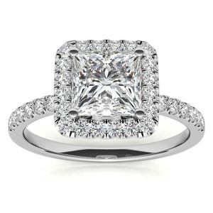 Anillo de Compromiso y Boda de Diamante Solitario Corte Princesa de Lujo, Oro Sólido de 18k, Claridad VS1, Certificado IGI, Joyería Cultivada en Laboratorio - Product Image 1