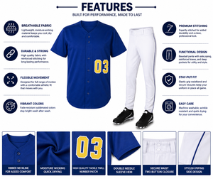 Ensembles d'uniformes de baseball personnalisés de haute qualité avec logo imprimé, vente en gros, couleur unie, respirants, séchage rapide, 100% polyester - Product Image 5