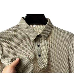 Polo Homme en Soie Glacée à Manches Courtes, Couleur Unie, Tissu Respirant Léger et Doux, Confortable – Vente en Gros - Product Image 1