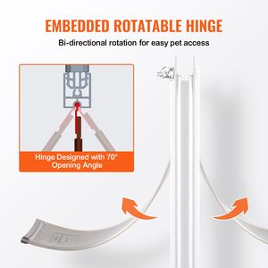 Porta per Animali Domestici in Stile Francese Facile da Installare, 33,7 cm x 50,9 cm, con Telaio in Alluminio e Sistema di Chiusura a Scatto, Resistente alle Intemperie - Product Image 5