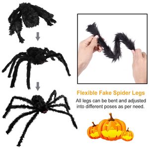 Decoraciones de Halloween para Exteriores, Araña de 49 Pulgadas, 1 Pieza, Araña Tarántula de 126 Pulgadas, Telaraña Peluda, Posable, Aterradora, para Halloween - Product Image 4