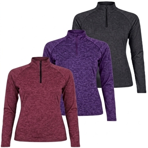 Customization Low MOQ Women's Winter Half Zip Sweatshirt <b>Stand</b> Collar Printed Loose <b>Drop</b> Shoulder Comfortable - Product Image 3