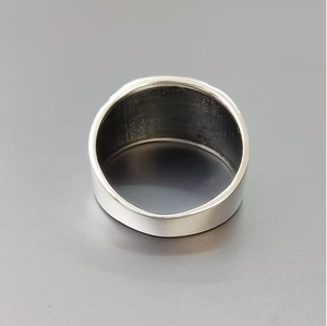 Classic <b>Plain</b> Sterling <b>Silver</b> Band <b>Ring</b> Adorned With Traditional Greek Key Design Thick Heavy Band Jewelry Any Occasion Wear - Product Image 4