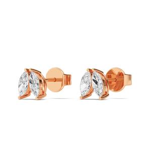 Élégantes boucles d'oreilles en or blanc 10K avec diamants de laboratoire, 1,07 CTW, forme marquise, 0,535 carats chacune, qualité de clarté, ornement de luxe - Product Image 2
