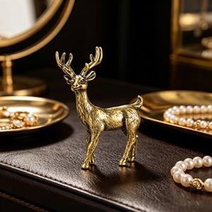 Figura Decorativa de Reno con Acabado Dorado, Adorno Festivo para Mesa, Ideal para Decoración Navideña y Fiestas, Hecho en India - Product Image 5
