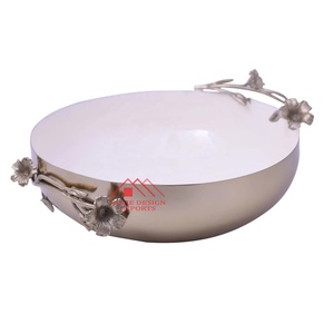 Dessus de table et bol à soupe/riz Meilleur vendeur Bol de service en acier inoxydable en métal sur supports en laiton Vaisselle Bol de service - Product Image 6