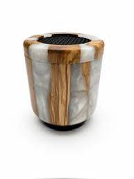 FAIZA CRAFT FC-8516 Brûleur d'encens artisanal en bois d'acacia premium et résine bleue, écologique, pour aromathérapie, porte-bakhoor - Product Image 2