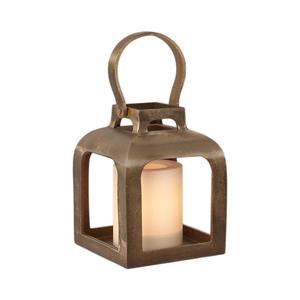 Farol Decorativo de Metal y Vidrio Hecho a Mano, Elegante, con Acabado Dorado, para Decoración del Hogar y Exteriores - Product Image 2