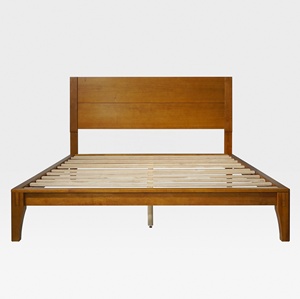 Cadre de lit à plateforme en bois de pin massif de grande taille fabriqué au Vietnam Style de menuiserie japonais Design minimaliste Base de lit en bois - Product Image 2