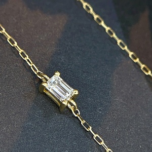 Xinfly <b>Solid</b> 18K <b>Gold</b> Baguette Diamond <b>Bracelet</b> Dainty Minimalist Stackable AU750 0.10ct Natural Diamond Fine Women Children's - Product Image 2