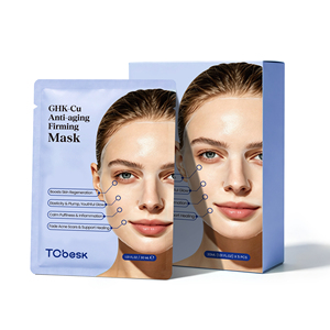 Masque facial en feuille hydratant, raffermissant et liftant au peptide de cuivre GHK-Cu, marque privée, anti-âge - Product Image 1