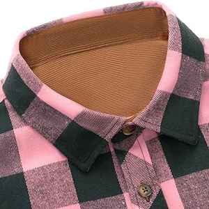 Camisa de Franela de Algodón con Diseño de Botones de Perla Estilo Occidental, Patrón a Cuadros, para Actividades al Aire Libre - Product Image 2