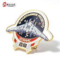 Badges métalliques personnalisés avec base de présentation, emblème imprimé UV 3D, logo personnalisé, objet décoratif de collection pour bureau