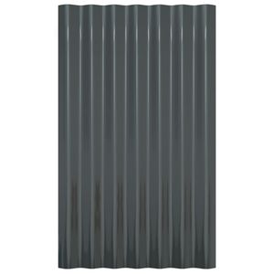 Panneaux de toiture anthracite 23,6''x14,2'' 36 pièces, tôles d'acier galvanisé ondulées - Product Image 4