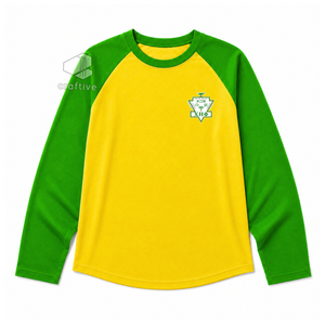 เสื้อยืดแขนยาวผู้หญิง Chi Eta Phi Sorority แบบลำลอง สีเขียวเหลืองตัดกัน ปักลายตราสัญลักษณ์  แบบคอวี  ถักทอสีสันตัดกัน - Product Image 1