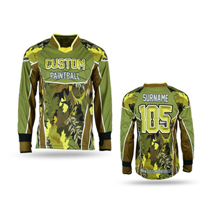 Fournisseur d'exportation de maillots de paintball personnalisés avec impression du nom de l'équipe, tissu respirant et production en usine pour importateurs en gros - Product Image 2