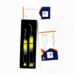 Pinzas Profesionales para Pestañas Somofy Enterprises, Diseño Inferior de Acero Inoxidable, Punta Suave de Precisión de 10 mm, Logotipo Personalizado, Caja Negra - Product Image 3