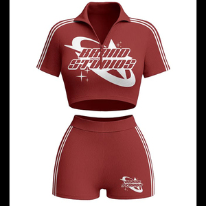 Nuevo Conjunto de Verano para Mujer: Chaqueta de Manga Corta con Cremallera y Pantalones Cortos de Algodón, Estampado Personalizado, Sexy, Verde y Amarillo, Ropa de Descanso hasta la Rodilla - Product Image 5