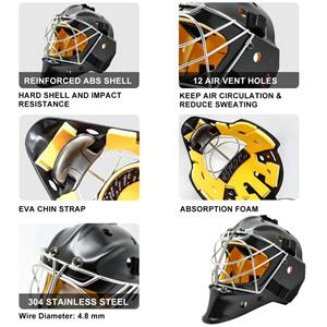 Casque de gardien de but de hockey sur glace en fibre de verre personnalisé, grille œil-de-chat, haute qualité, pour hommes adultes, équipement de protection - Product Image 6