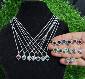 Collier pendentif traditionnel indien diamant américain plaqué argent pendentif classique femmes filles bijoux artificiels par prix PCS - Product Image 3