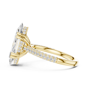 Anillo de Lujo de Oro de 10Kt, 14Kt, 18Kt con Baño de Rodio y Diamante Cultivado en Laboratorio de Corte Marquesa de 4ct para Mujer, para Boda, Compromiso, Aniversario - Product Image 6