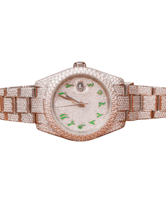 Nouvelle montre en or blanc avec diamants pour usage professionnel, montre à quartz entièrement sertie de diamants avec cadran arabe, provenant d'un fournisseur indien. - Product Image 1