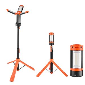 Lampada da Lavoro LED Ricaricabile 10Ah con 2200 Lumen, 3 Teste Luminose e Treppiede Staccabile per Campeggio e Officine, Alimentazione DC - Product Image 1