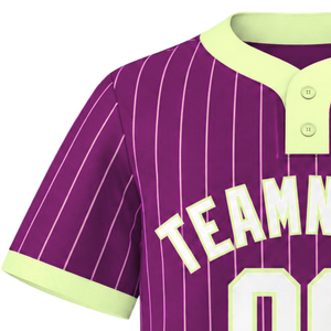 Camiseta Deportiva de Manga Corta para Hombre, para Entrenamiento de Béisbol, Cómoda, con Cierre de Botones en el Cuello, Diseño a Rayas y Logotipo del Equipo - Product Image 3
