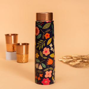 Bouteille d'eau en cuivre émaillée imprimée, pour l'école, le yoga, le bureau, passe au lave-vaisselle, bouteille en cuivre pur imprimée - Product Image 6
