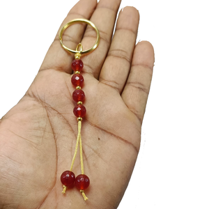 Porte-clés en cristal de haute qualité, perles rondes en cornaline rouge, porte-clés en pierre naturelle, cadeaux pour femmes, vente en gros - Product Image 6