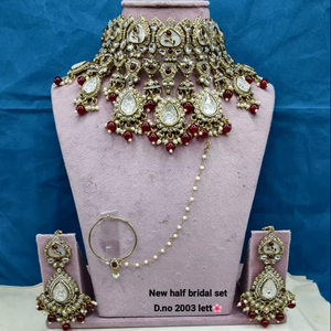 Élégant ensemble de bijoux ethniques en laiton de haute qualité, plaqué rhodium, avec zircon, pour mariée, fiançailles, mariage, anniversaire, fête, collier ras-du-cou effet ombre - Product Image 1