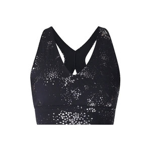 Sujetador deportivo sin costuras con cuello en V profundo para mujer, tirantes cruzados, malla sólida/a cuadros, alta sujeción, ropa de yoga y fitness, transpirable, de secado rápido - Product Image 4