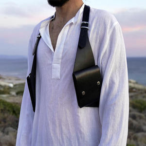 Camping Hiking <b>Backpack</b> Unisex Leather Harness Shoulder Holster Bag Business Organizer Offering Secure Carrying Two Side Pockets - Product Image 3