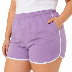 Plus Size <b>Women</b> Custom Color Mid <b>Waist</b> <b>Shorts</b> Solid Color Casual Summer <b>Elastic</b> <b>Waist</b> Loose Eco-Friendly Quick Dry Breathable - Product Image 4