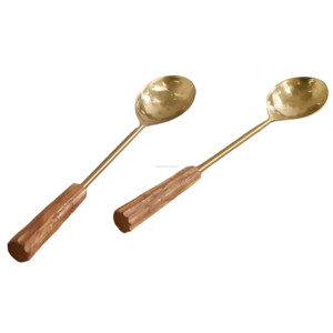 Wholesale Stainless Steel and Wood <b>Serving</b> <b>Spoon</b> (Set of 2) Hotel and Restaurants - Product Image 1