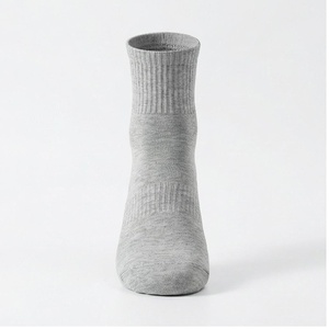 Ankle <b>Socks</b> Solid Gray Breathable Knitted Regular Style for Adults Casual Wear - Product Image 1