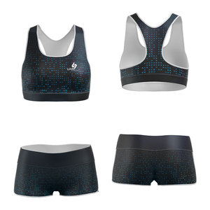 Conjunto Deportivo Personalizado para Mujer, Sublimado, Sujetador Deportivo y Pantalones Cortos, Ligero, de Secado Rápido, para Yoga, Ejercicio, Ropa Deportiva al por Mayor - Product Image 4