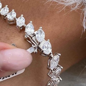 Fully Diamond Sterling Silver 925 Cuban Link <b>Bracelet</b> Iced Out Style Hip Hop Moissanite Diamond <b>Bracelet</b> - Product Image 3