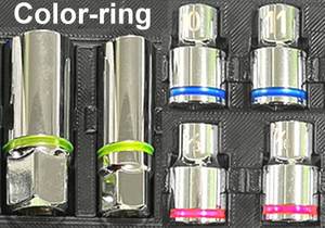 Juego de llaves de vaso con anillo de color de 1/4" y 1/2", 60 piezas - Product Image 3