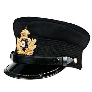 Gorra Negra Bordada Ajustable para Adulto, Uniforme, Insignia Personalizada, Reproducción Ceremonial, Gorras Navales Alemanas de la Segunda Guerra Mundial - Product Image 3