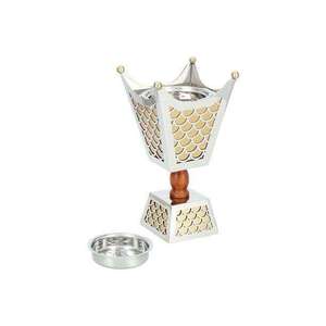 Incensario de Metal Dorado Estilo Vintage, Diseño de Rejilla Calada, Recipiente para Carbón, Porta Incienso Tradicional Árabe para Mesa - Product Image 5