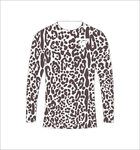 mens custom sublimation brown and white mixed <b>animal</b> print long sleeve t shirt hunting fishing athletic sports training shirt - Product Image 5